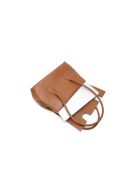 Solenne camel leren schoudertas - 35x26x14 cm