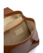 Solenne camel leren schoudertas - 35x26x14 cm