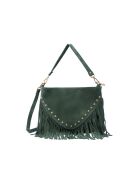Waldgrüne Schultertasche Cole aus Samt - 29x20x2 cm