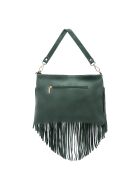 Waldgrüne Schultertasche Cole aus Samt - 29x20x2 cm