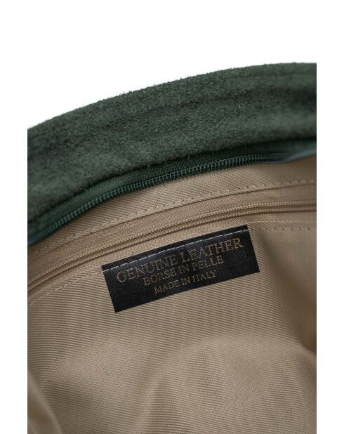 Waldgrüne Schultertasche Cole aus Samt - 29x20x2 cm