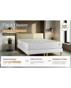 Ensemble Matelas + Sommier Vingt-Quatre blanc/gris - 180x200 cm