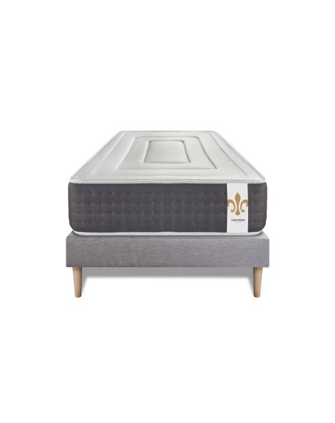 Ensemble Matelas + Sommier Vingt-Six gris/blanc - 90x200 cm