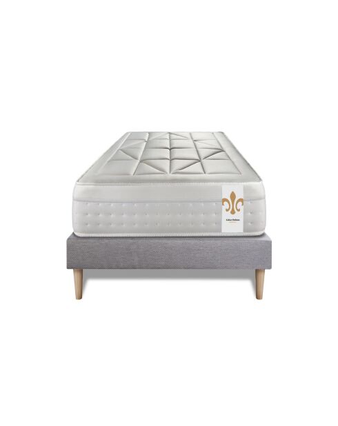 Ensemble Matelas + Sommier Vingt-Huit gris/blanc - 90x200 cm