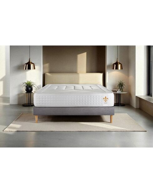 Vierentwintig wit/grijze matras + boxspringset - 160x200 cm