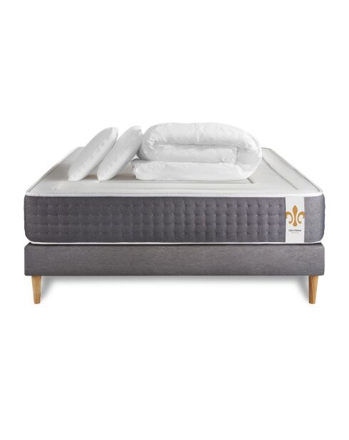 Pack dodo Vingt-Six gris/blanc - 180x200 cm