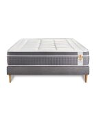 Ensemble Matelas + Sommier Trente gris/blanc - 140x190 cm