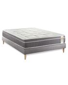 Ensemble Matelas + Sommier Trente gris/blanc - 140x200 cm