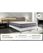 Ensemble Matelas + Sommier Trente gris/blanc - 180x200 cm