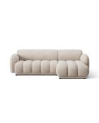 Canapé d'angle droit 3 places Bilbao beige chiné - 244 x 148 x 73 cm