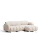Canapé d'angle droit 3 places Bilbao beige chiné - 244 x 148 x 73 cm
