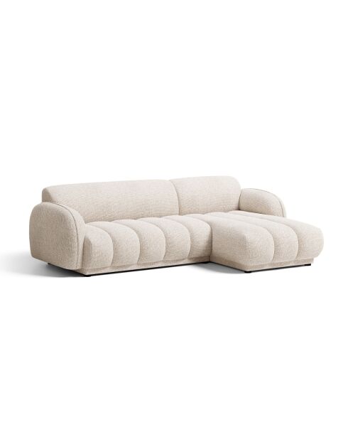 Divano angolare destro Bilbao a 3 posti in beige screziato - 244 x 148 x 73 cm