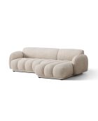 Canapé d'angle droit 3 places Bilbao beige chiné - 244 x 148 x 73 cm