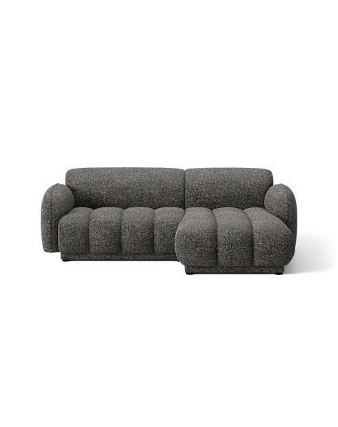 Divano angolare destro Bilbao 3 posti grigio scuro screziato - 216 x 148 x 73 cm