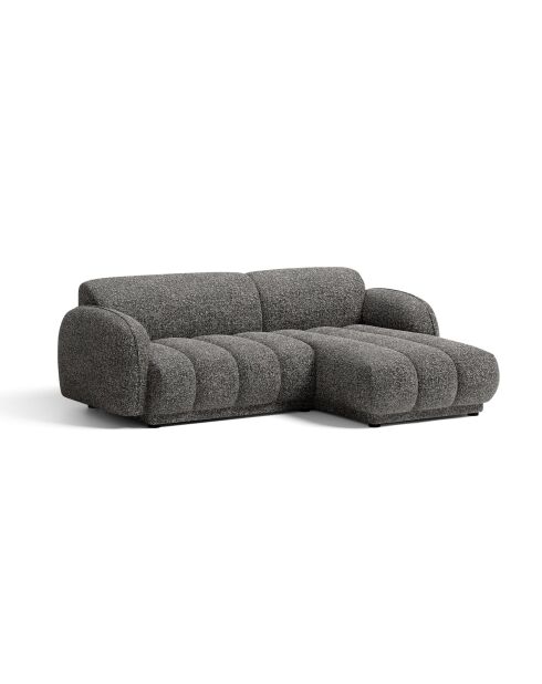 Divano angolare destro Bilbao 3 posti grigio scuro screziato - 216 x 148 x 73 cm