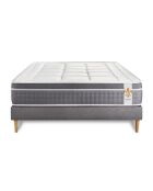 Ensemble Matelas + Sommier Trente gris/blanc - 200x200 cm