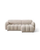 Sofá Bilbao de 3 plazas en esquina derecha de color beige jaspeado - 216 x 148 x 73 cm