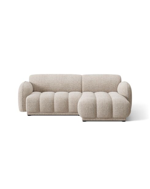 Divano angolare destro Bilbao a 3 posti in beige screziato - 216 x 148 x 73 cm