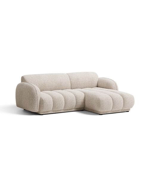 Divano angolare destro Bilbao a 3 posti in beige screziato - 216 x 148 x 73 cm
