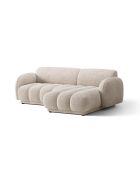 Sofá Bilbao de 3 plazas en esquina derecha de color beige jaspeado - 216 x 148 x 73 cm