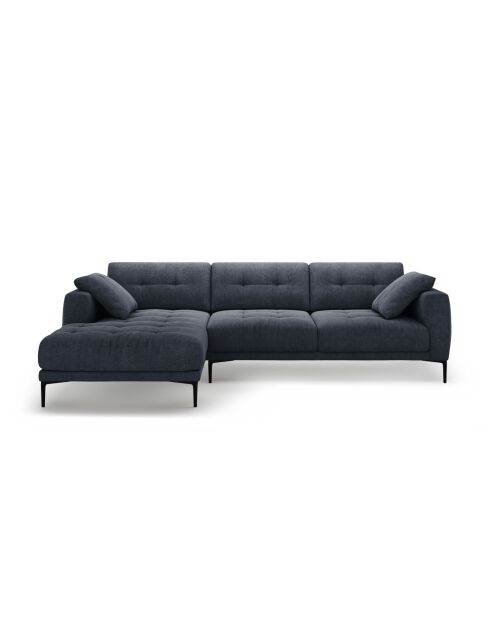 Divano angolare sinistro Lazio 3 posti blu scuro - 291 x 174 x 86 cm
