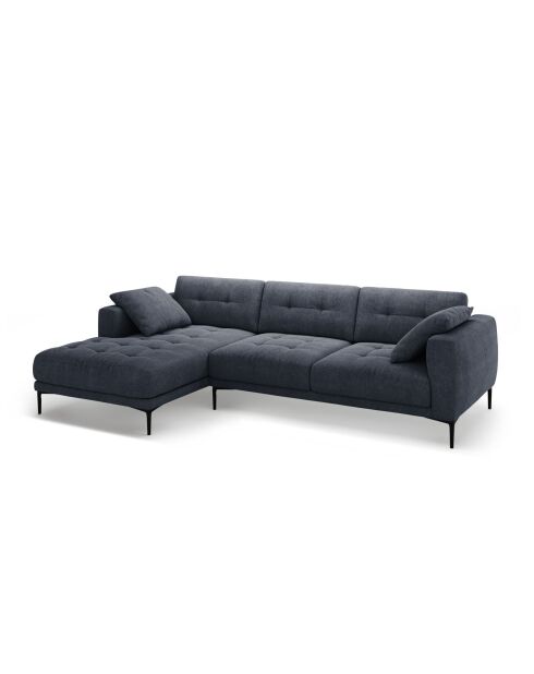 Divano angolare sinistro Lazio 3 posti blu scuro - 291 x 174 x 86 cm