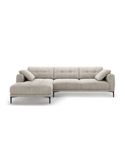 Divano angolare sinistro a 3 posti beige Lazio - 291 x 174 x 86 cm