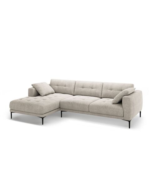 Divano angolare sinistro a 3 posti beige Lazio - 291 x 174 x 86 cm