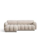 Sofá de esquina izquierda Bilbao de 3 plazas beige jaspeado - 244 x 148 x 73 cm