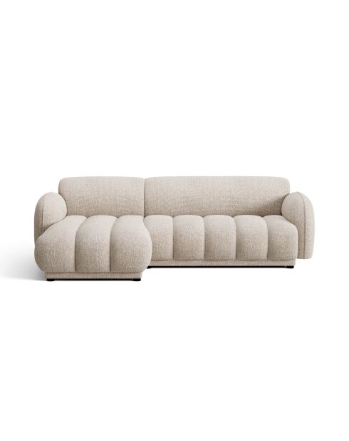 Divano angolare sinistro Bilbao beige screziato a 3 posti - 244 x 148 x 73 cm
