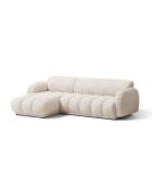 Sofá de esquina izquierda Bilbao de 3 plazas beige jaspeado - 244 x 148 x 73 cm