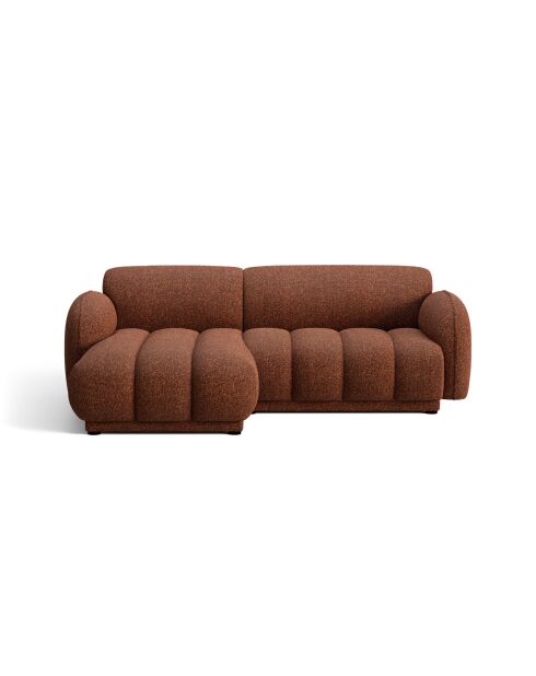 Divano angolare sinistro a 3 posti Bilbao in terracotta - 216 x 148 x 73 cm