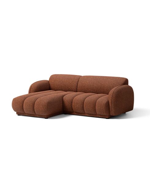 Divano angolare sinistro a 3 posti Bilbao in terracotta - 216 x 148 x 73 cm