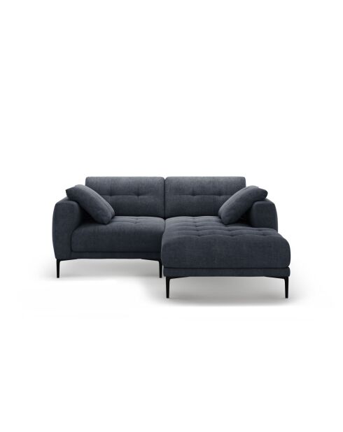 Divano angolare destro Lazio 2 posti blu scuro - 205 x 174 x 86 cm