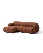 Canapé d'angle gauche 3 places Bilbao terracotta - 244 x 148 x 73 cm