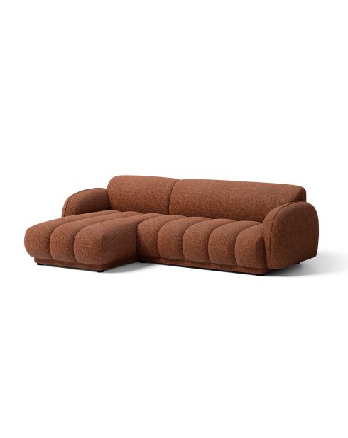 Divano angolare sinistro a 3 posti Bilbao in terracotta - 244 x 148 x 73 cm