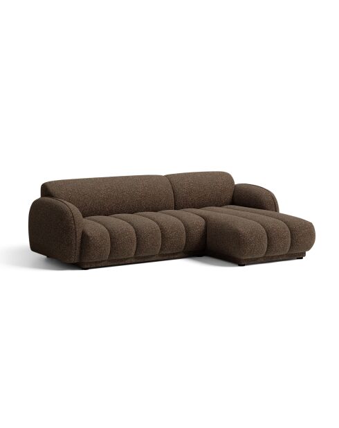 Divano angolare destro Bilbao 3 posti marrone - 244 x 148 x 73 cm
