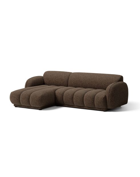 Divano angolare sinistro Bilbao 3 posti marrone - 244 x 148 x 73 cm