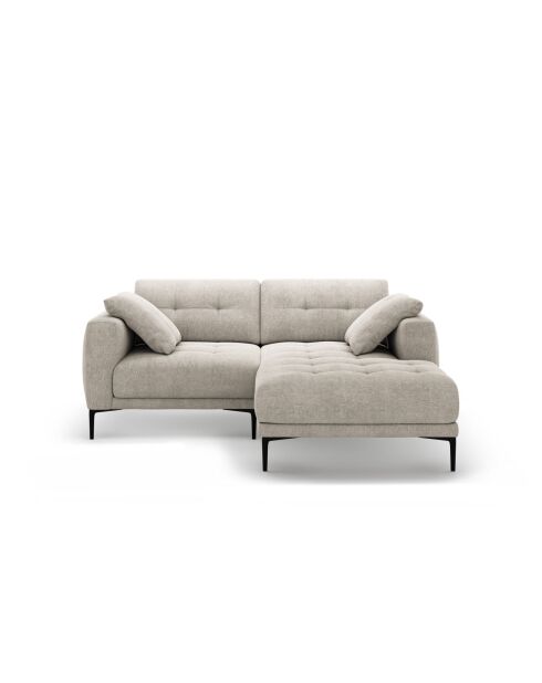 Sofá de esquina derecha Lazio beige de 2 plazas - 205 x 174 x 86 cm