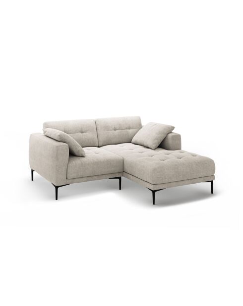 Sofá de esquina derecha Lazio beige de 2 plazas - 205 x 174 x 86 cm