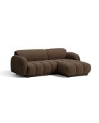 Canapé d'angle droit 3 places Bilbao marron - 216 x 148 x 73 cm