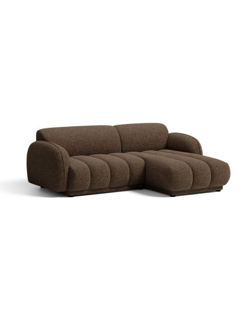 Divano angolare destro Bilbao 3 posti marrone - 216 x 148 x 73 cm