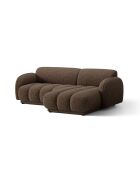 Canapé d'angle droit 3 places Bilbao marron - 216 x 148 x 73 cm
