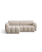 Canapé d'angle gauche 3 places Bilbao beige chiné - 216 x 148 x 73 cm