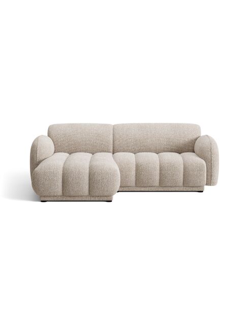 Divano angolare sinistro Bilbao beige screziato a 3 posti - 216 x 148 x 73 cm