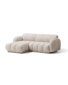 Canapé d'angle gauche 3 places Bilbao beige chiné - 216 x 148 x 73 cm