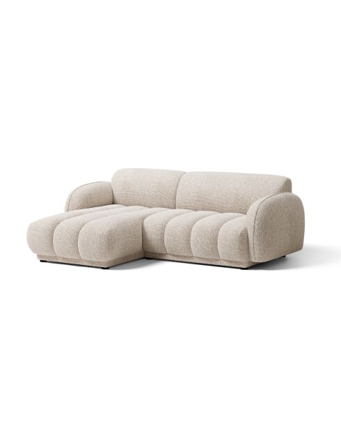 Divano angolare sinistro Bilbao beige screziato a 3 posti - 216 x 148 x 73 cm
