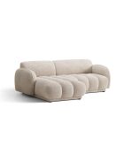 Canapé d'angle gauche 3 places Bilbao beige chiné - 216 x 148 x 73 cm