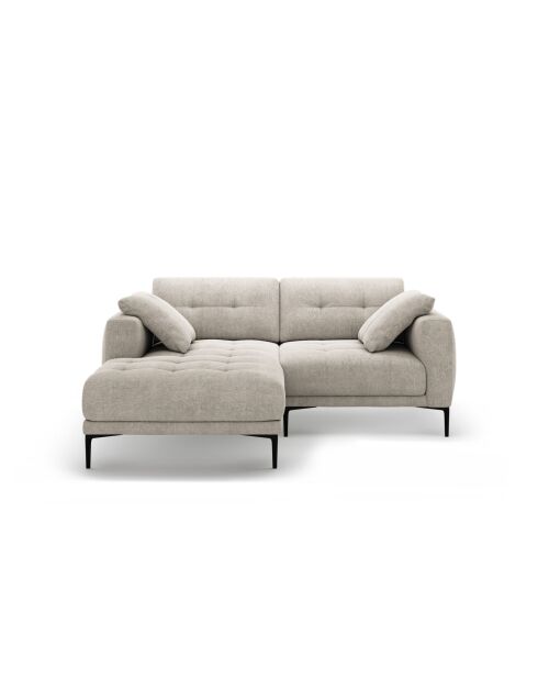 Sofá de esquina izquierda Lazio de 2 plazas beige - 205 x 174 x 86 cm
