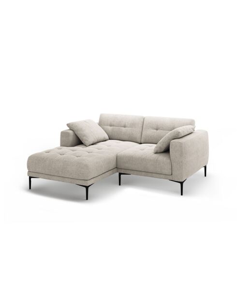 Sofá de esquina izquierda Lazio de 2 plazas beige - 205 x 174 x 86 cm